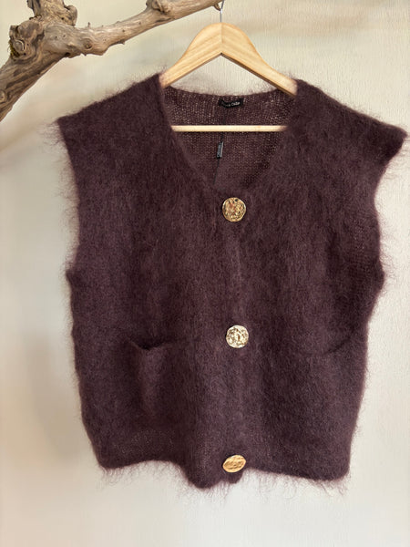 BLACK COLOUR Mohairväst